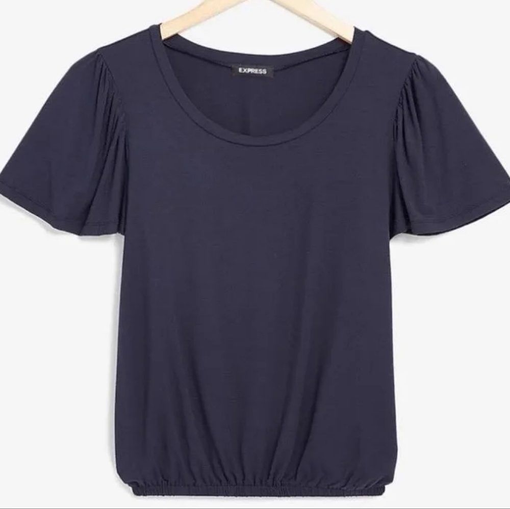 Express Flutter Sleeve Banded Hem Tee